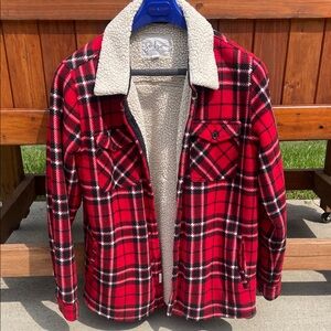 Cozy Red Plaid Teddy Jacket